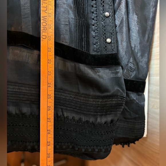 Anna Sui Navy Blue Polyester Lace Trim Dress 20th Anniversary Collection - Picture 12 of 12